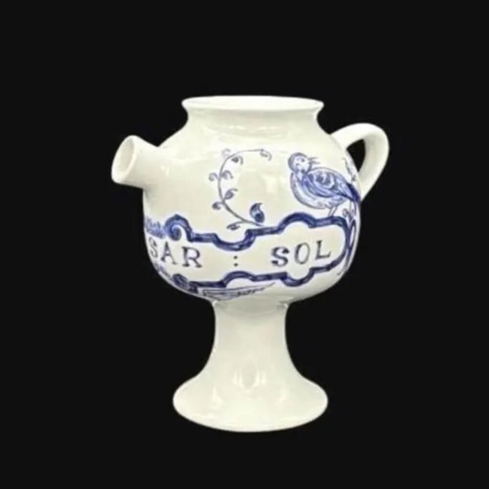 Vintage 1989 Lilly "Syr Rosar Sol" Apothecary Jar Pitcher Made in Portugal Ceram - Picture 2 of 8
